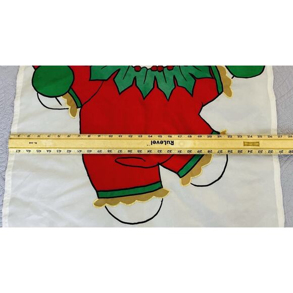 Juggling Christmas Bulbs Colorful White Bear Embroidered Hvywght Outdoor Flag - Picture 7 of 7